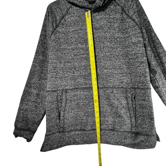 01.Algo Performance Gray Heather Hoodie Pullover Sweatshirt Zip Pocket Med - Picture 7 of 12